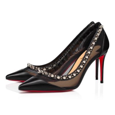 Tacones Galativi Spikes Christian Louboutin Mujer - Negros/Plateados - 1215031B078